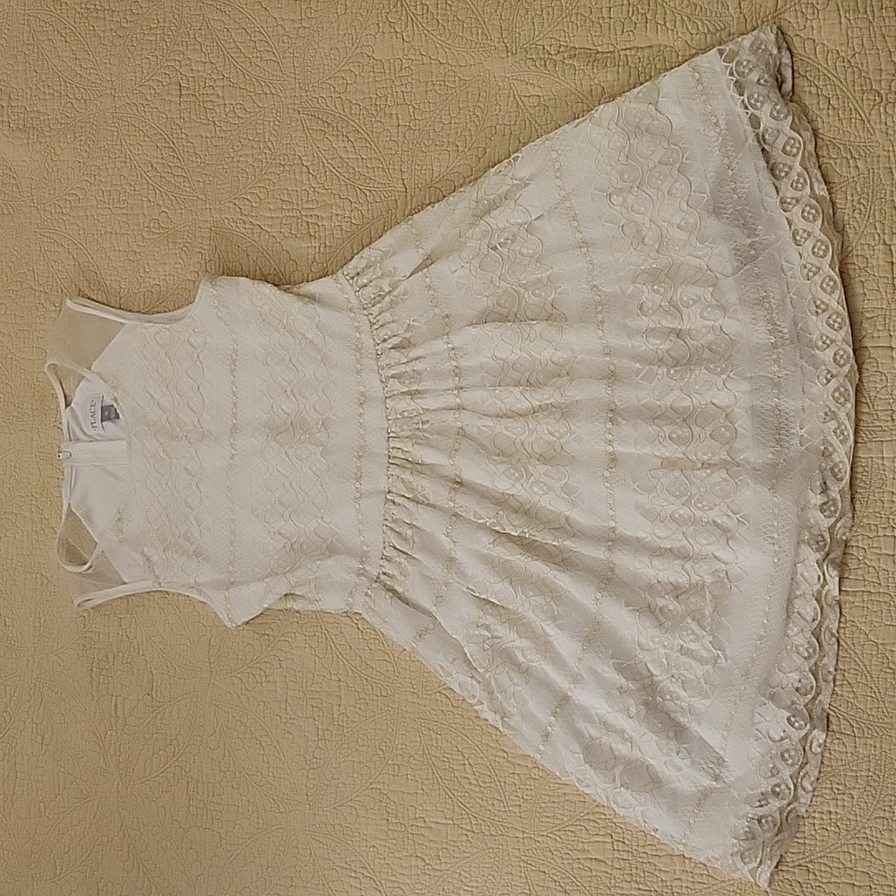 Children's Place White & Gold Dress. Girls Size 16 NWOT